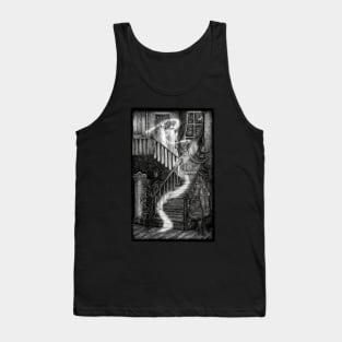 A Haunted House Ink Illustration Tank Top